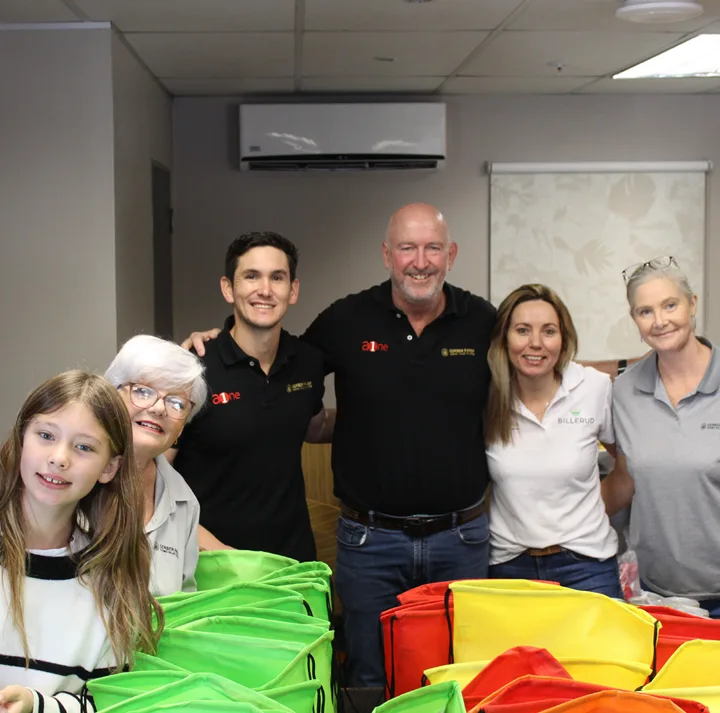 Gerber Paper Durban team with prepared goodie bags for Golden Steps School